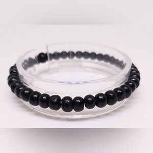 Women's bracelet Beaded‎ beads black new e37